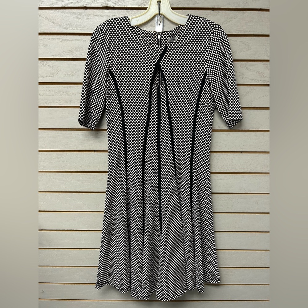 Danny & Nicole Black and White Polka Dot Midi Dress
